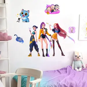 Large Cartoon Wall Sticker, Self-Adhesive Door Decal, Multiple Sizes, Indoor Decor for Bedroom, Living Room, Birthday Party Gift