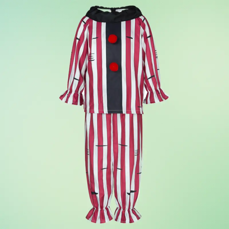 Halloween horror cosplay costume, classic black and white clown outfit, suitable for film reenactments and professional stage performances