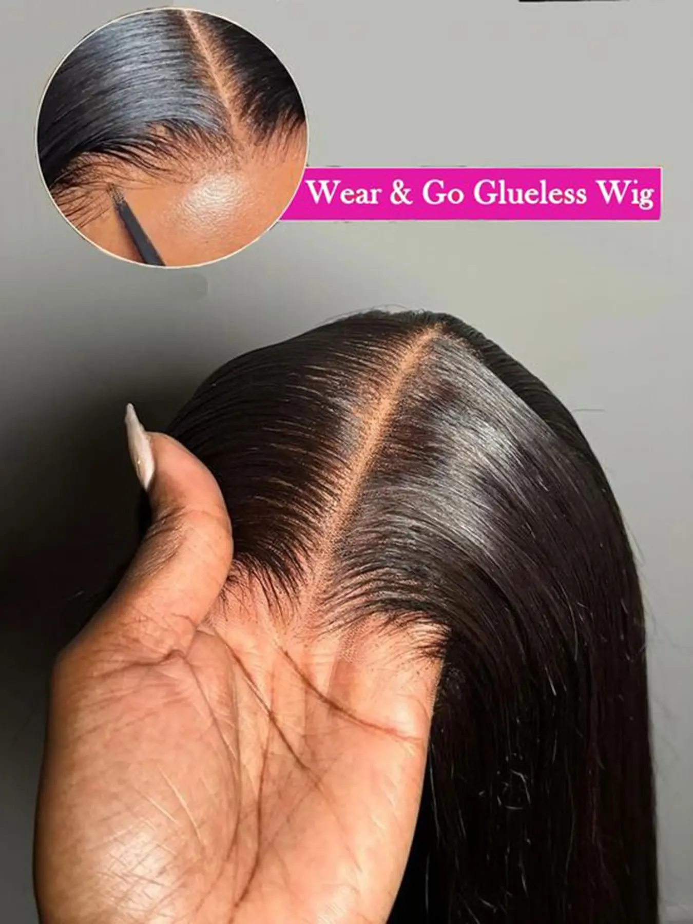 Straight 5x5 Lace Glueless Wig, Human Hair Wig Pre-Bleached, Transparent Lace Wig, 150% Density for Women, Brazilian Virgin Hair