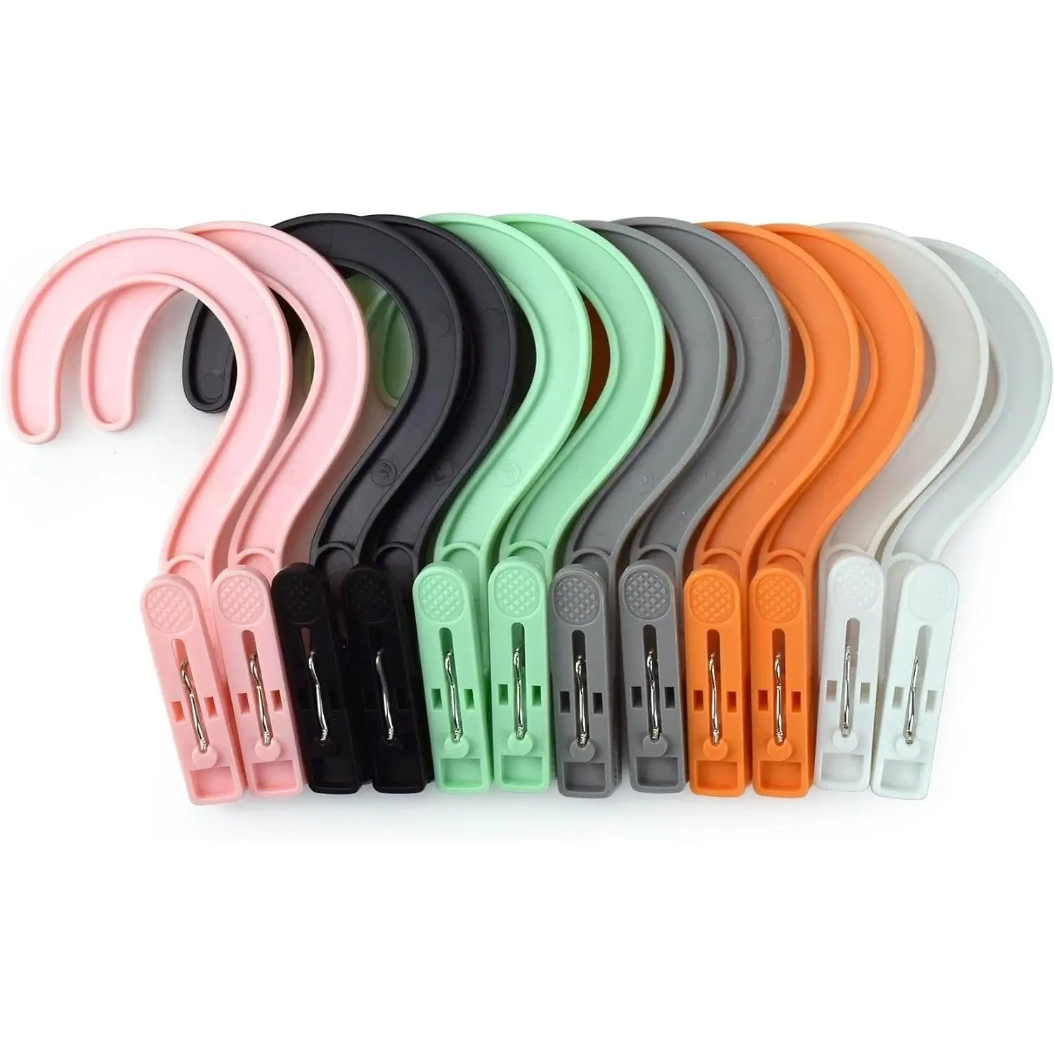 12PCS Multi-Color Portable Plastic Clothes Pins Hanger Clips Laundry Hooks Boot Hangers for Bathroom Travel
