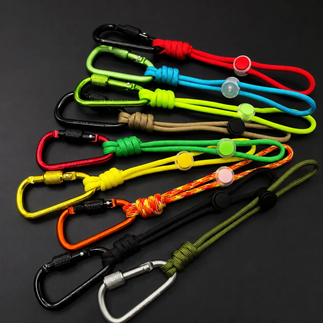 Heavy-Duty Paracord Woven Outdoor Lanyard with Secure Locking D-Ring, Anti-Theft Cord Strap for Backpacks, Hiking Gear, EDC Tools, Keys, and Tactical Equipment – Durable 550lb Test Nylon Webbing