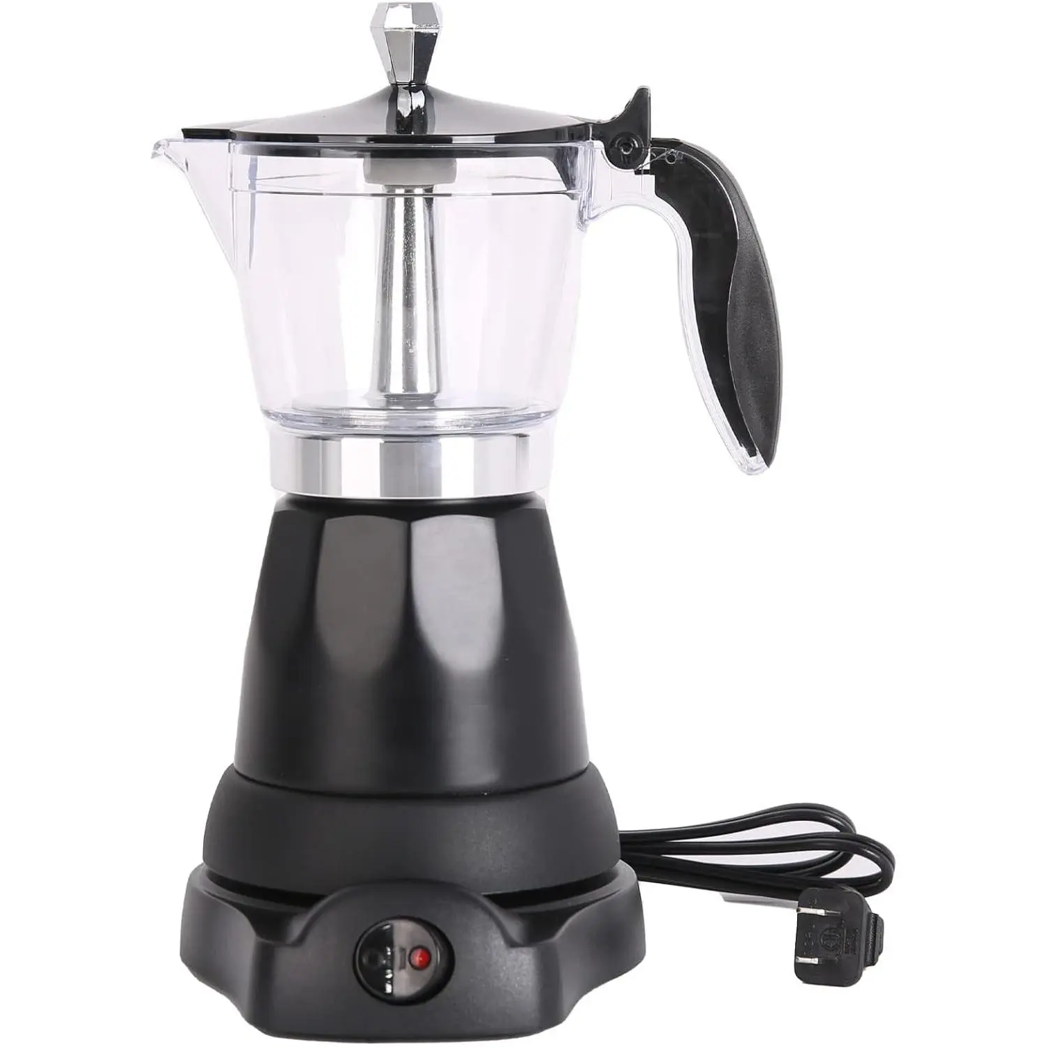 Cuban Coffee Maker, 6 or 3cup Electric Espresso Coffee Maker, Portable Cafeteras Electricas Modernas, Electric Moka Pot with Detachable Base & Overheat Protection, Coffee Gift for Home Travel