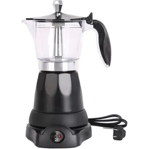 Cuban Coffee Maker, 6 or 3cup Electric Espresso Coffee Maker, Portable Cafeteras Electricas Modernas, Electric Moka Pot with Detachable Base & Overheat Protection, Coffee Gift for Home Travel