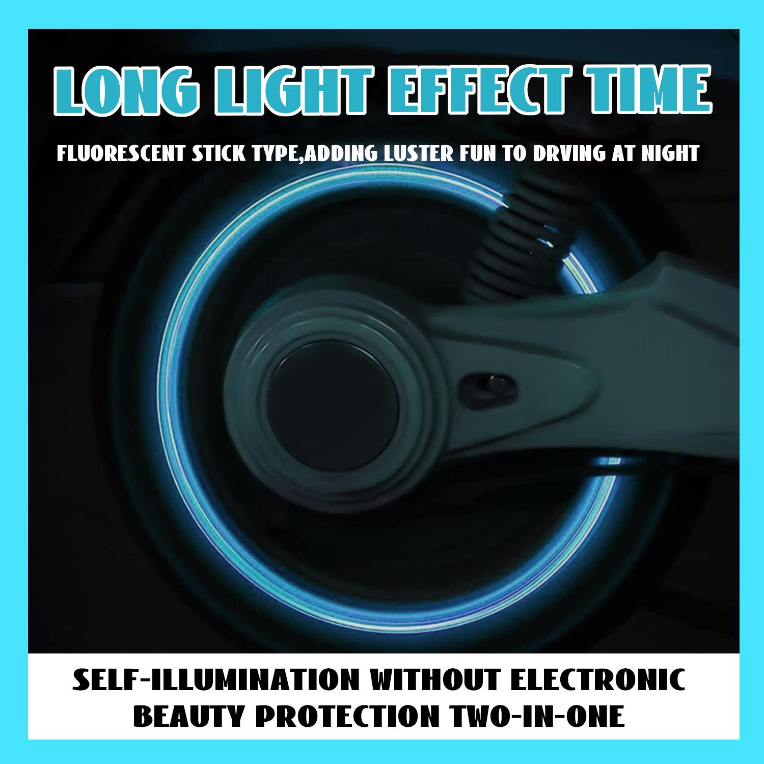 Fluorescent Glow-in-Dark Waterproof Shine Air Caps Cover, Universal Glow-Ready Caps for Car Tire Valves & Bike Stem Covers, Great for Bike and Car Use