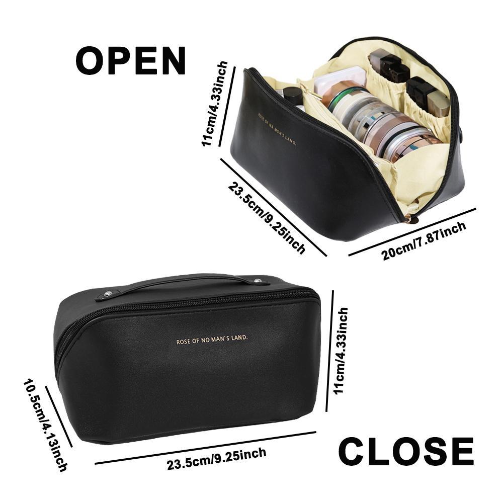 Large Capacity Makeup Bag, Fashionable Portable Handbag, PU Leather Cosmetic Organizer, Zipper Travel Storage, Gift for Girls