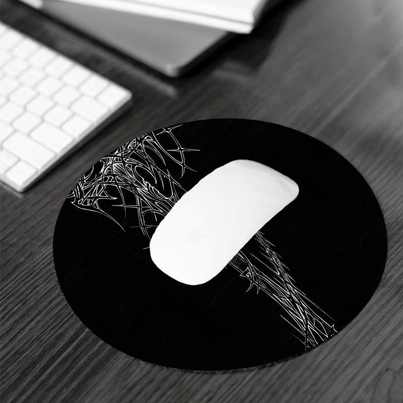 Gothic Thorned Cross Pattern Mouse Pad, Large Gaming Mouse Pad, Aesthetic Desktop Decoration Protective Pad, Non-slip Rubber Pad for Laptop, Desktop Computer Games, Gaming Mousepad