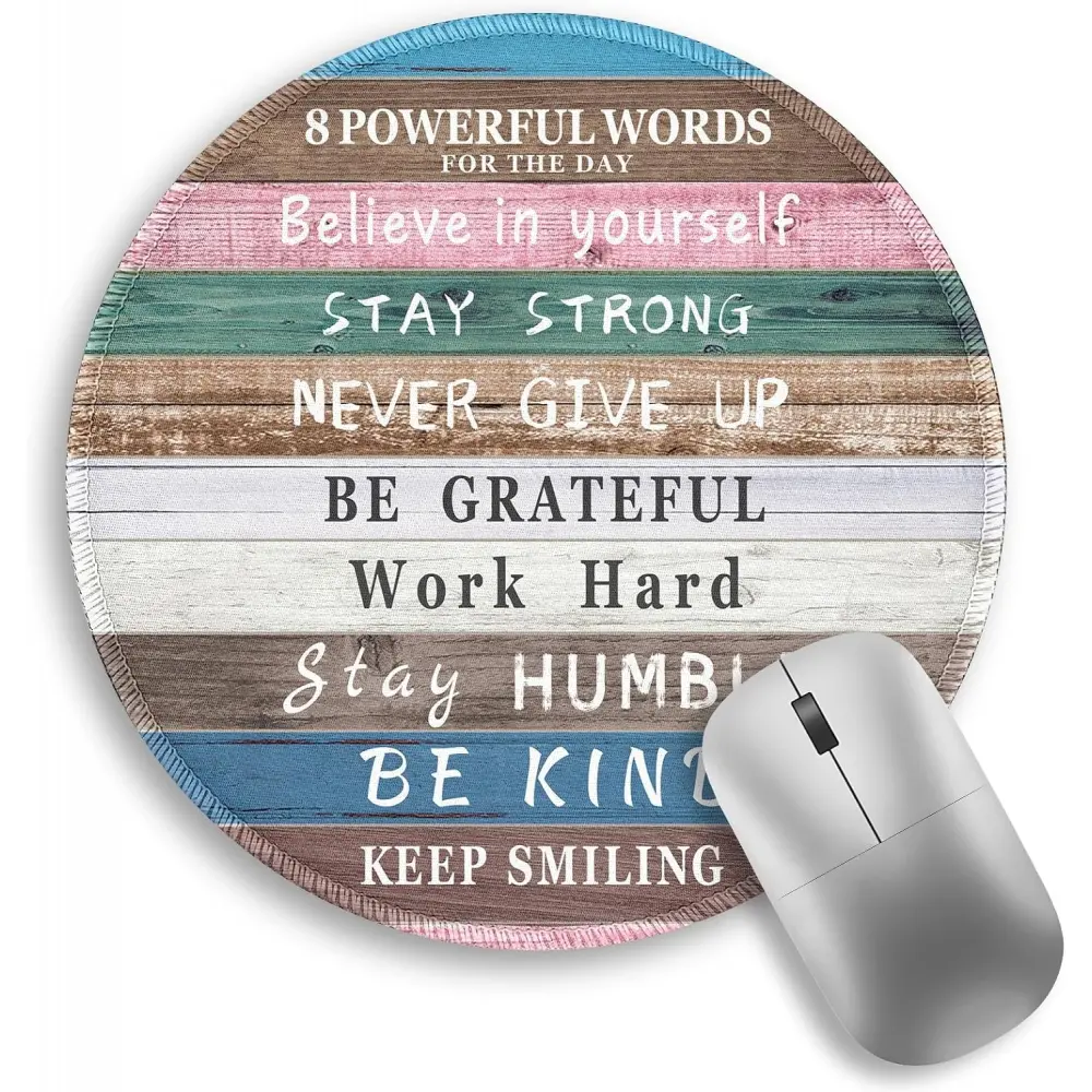 8.6x8.6 in Compact Design Round Mouse Pad - High-Quality Textured Surface, Inspirational Quote, Funny Chicken, Music Octopus, Elephant-2, Bookshelf, Skull Accessory for Wireless Laptops, Computers, Wireless Mice, Mini Travel Office Desk Item