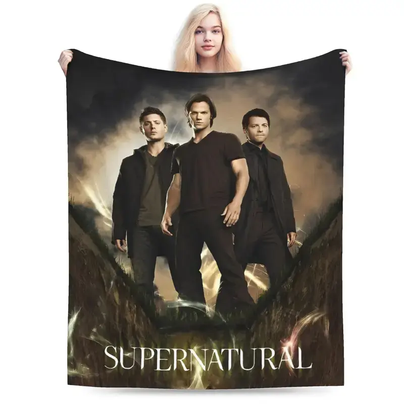 Supernatural Dean Winchester  Super Soft Blanket  Child Plush Throw Blanket Novelty Outdoor Flannel Bedspread Sofa Bed Cover
