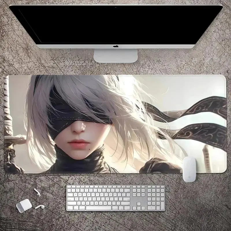 NieR: Automata Leather Anti-Scratch Mouse Pad, Waterproof XXL Gaming Desk Mat with Smooth Surface, Anti-Slip Base, Extended Keyboard Mousepad for PC Laptop, Ideal Gift, Anti-Scratch Mouse Pads backtoschool