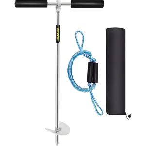 VEVOR Sand Anchor, 36 Length Auger to The Beach and Sandbar, 316 Stainless Steel Screw Anchor w/Removable Handle, Bungee Line Carry Bag, for Jet Ski PWC Pontoon Kayak