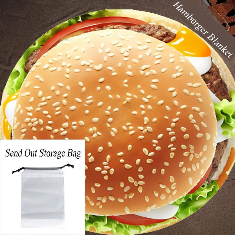 Cartoon Pizza Pattern Cozy Throw Blanket, 1 Count Portable Creative Lightweight Blankets for Sofa Beach Outdoor Camping