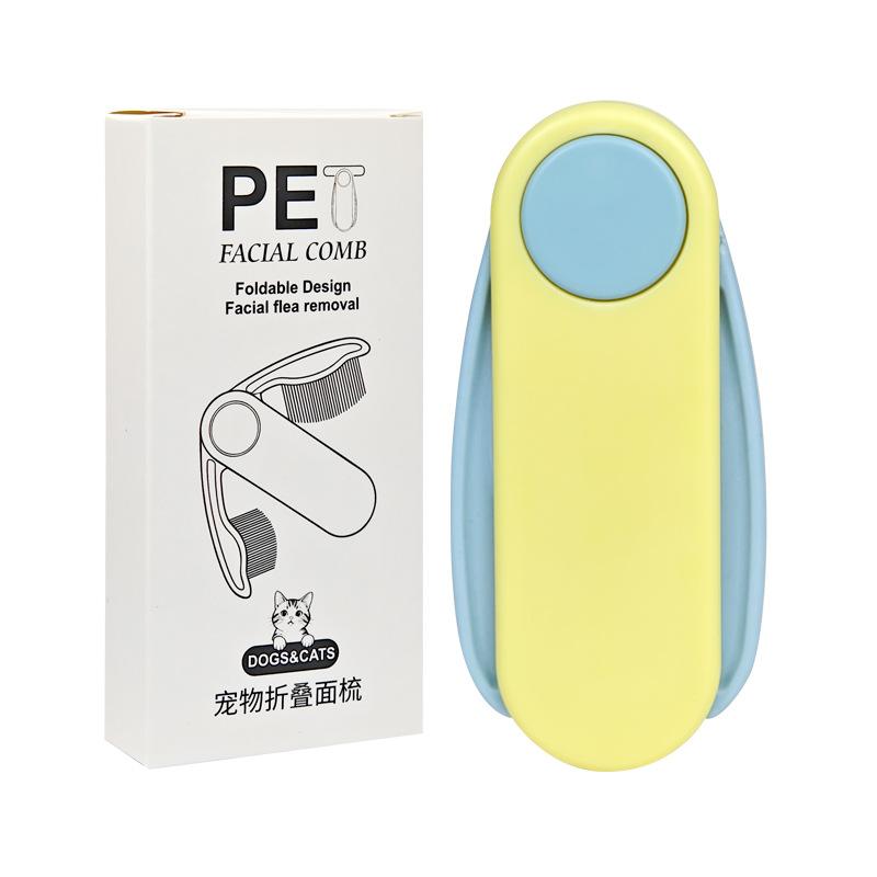 Pet Dog and Cat Flea Removal Folding Comb, Lice Removal Cleaning and Grooming Comb, Dense-Tooth Straight-Row Flea Comb head Portable Hair Roller shedding blade cow scratching brush bag