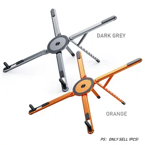 Miley Portable Foldable Laptop Stand, Ergonomic 8-Level Height, Aluminum Tripod-Compatible, Fits 13-17" Laptops, Ideal for Desk Use