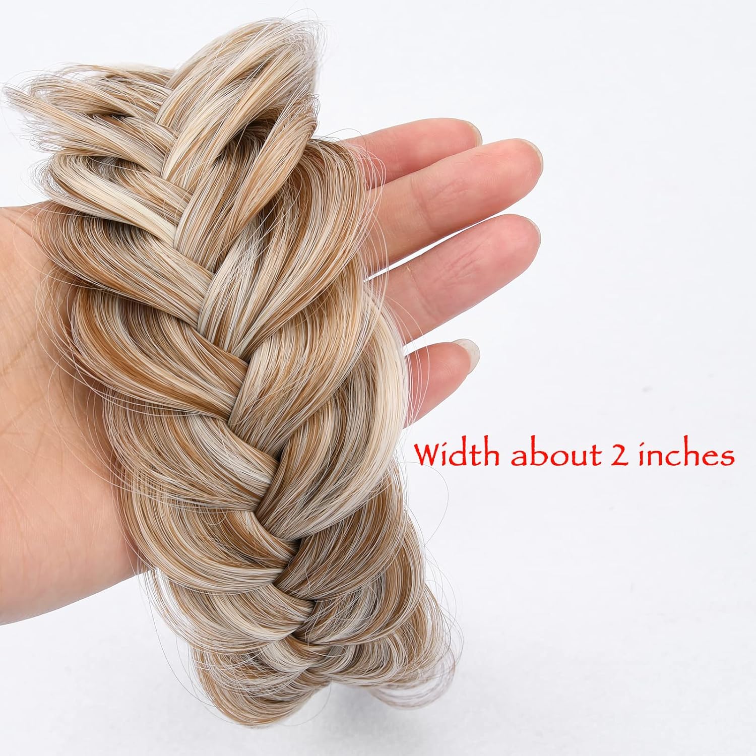 Wide Messy Braided Headband with Teeth Synthetic Hair  display picture 2