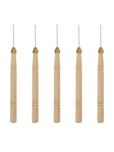 5PCS Smooth Handle Crochet Hooks for Wigs - Fine Needle Hair Ventilating Needles, Professional Tools for Lace Wig & Hair Extension Making