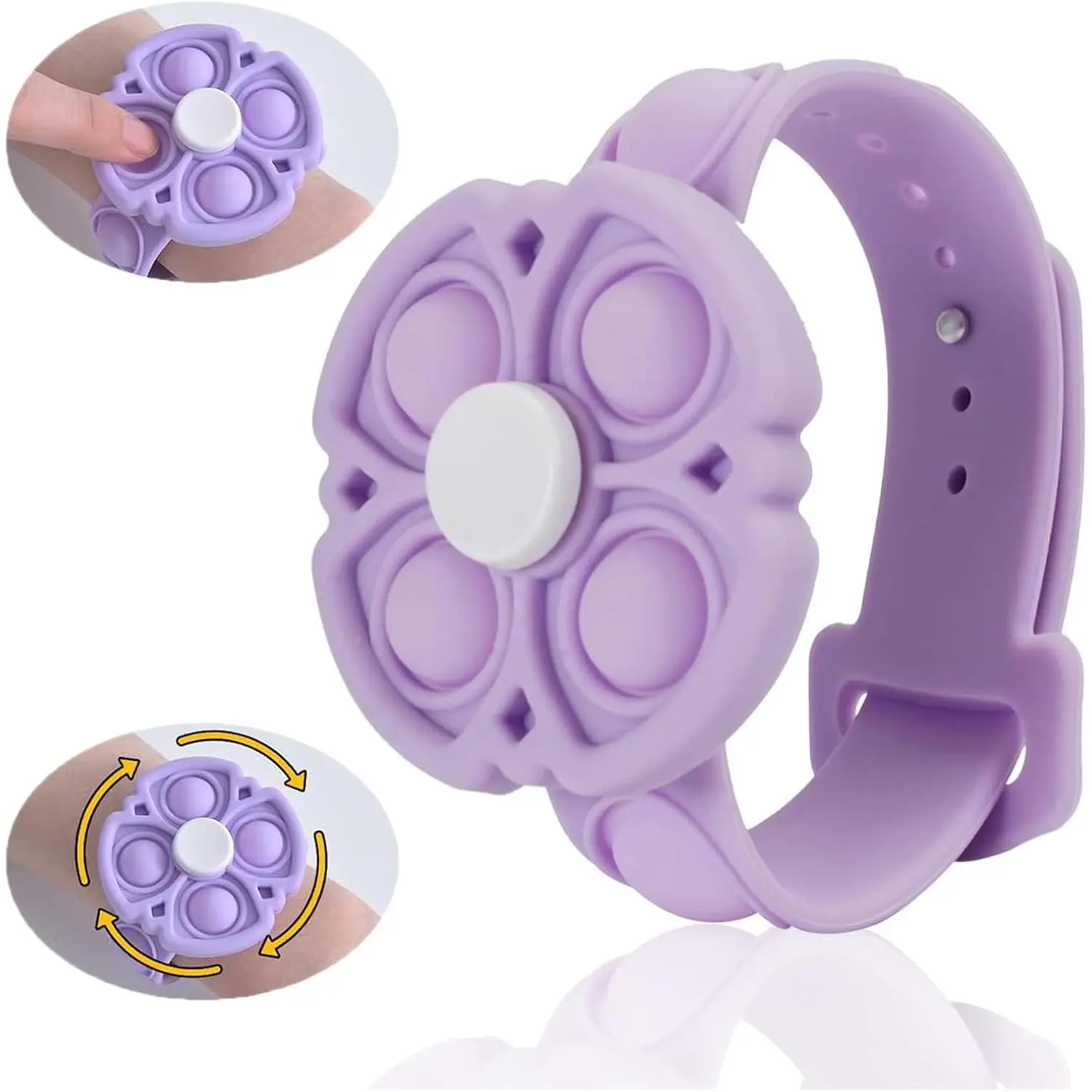 Fidget Bracelet for Kids,pop it Fidget Bracelet,Anxiety Stress Relief,Kids Boys Girls Sensory Bracelet ADHD Autism,Birthday Favors for Kids Christmas Holiday Activity Gift(Purple)fidget toys