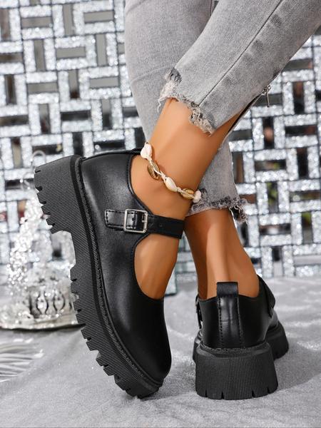 French Vintage Classic Mary Jane Shoes Women Spring Fall New Thick Sole Chunky Heel Single Shoe Versatile Jk Small Leather Shoes