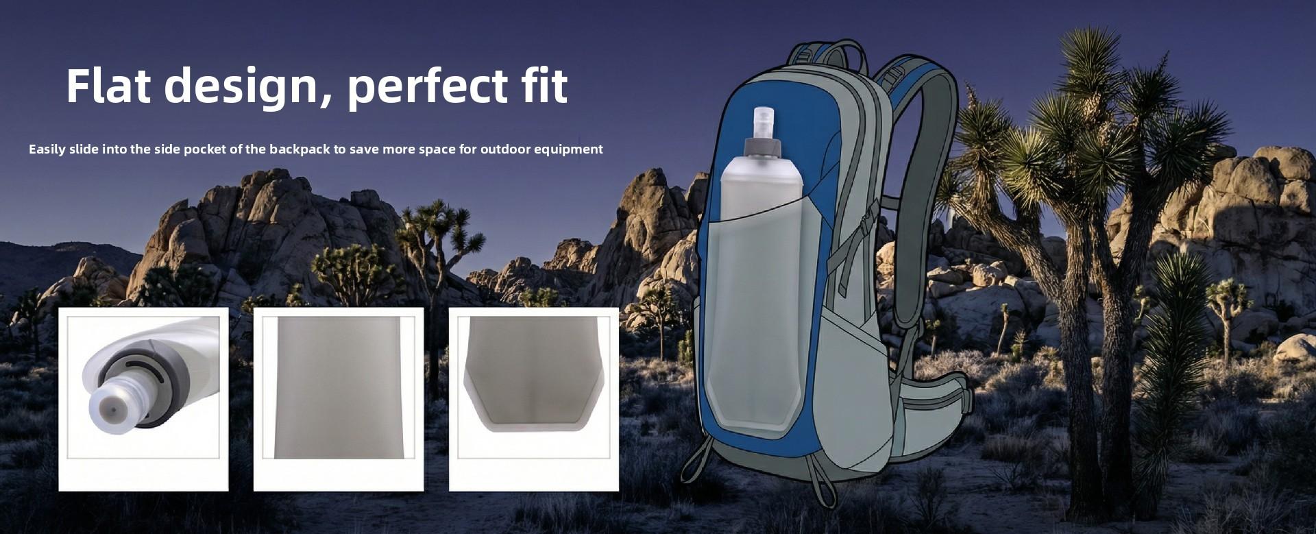 Eco-friendly, non-toxic, foldable soft water bottle for outdoor cycling and running, silicone rotating TPU squeeze-type portable sports water bottle