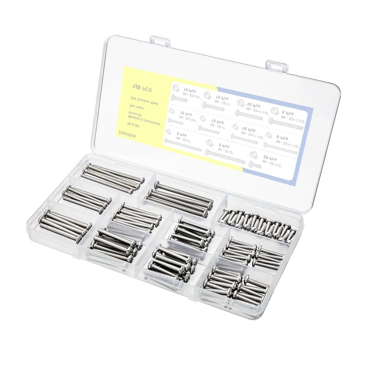 100 count Machine Screws, #6-32 Electrical Screw Kit, Outlet Screws