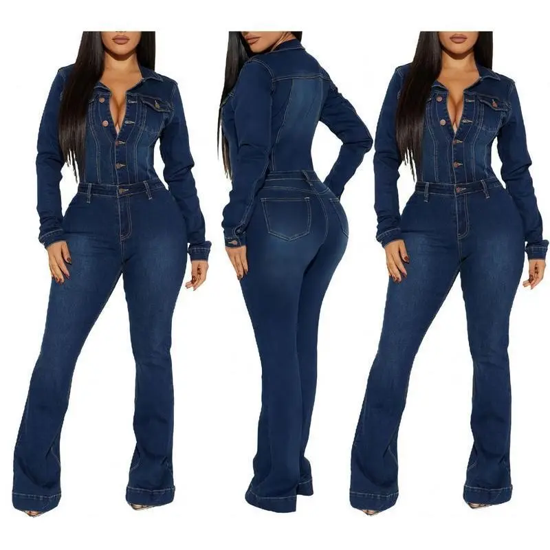 2025 Sexy Off Shoulder Denim Jumpsuit with Multi Pockets Distressed Cargo Jumpsuit for Women  Autumn Fall Fashion Plus Size Bodycon Romper for Date Night