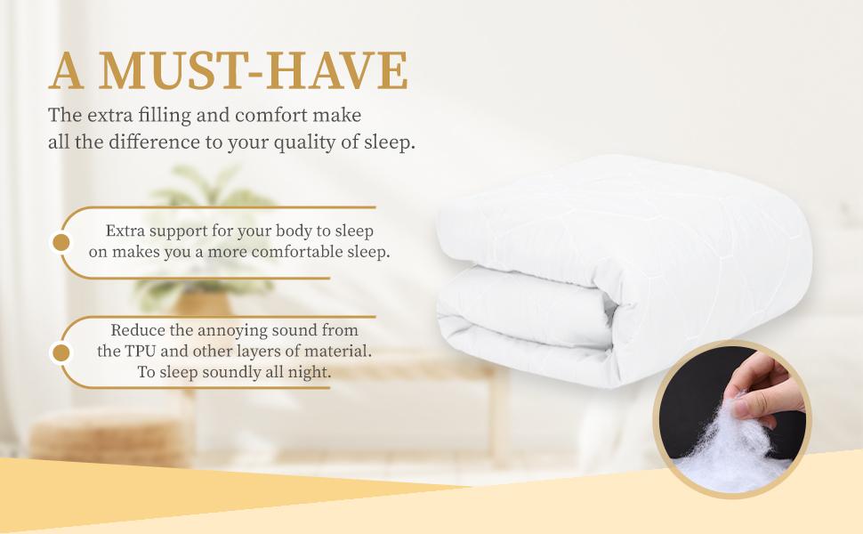 Queen Quilted Fitted Waterproof Mattress Pad, Breathable Soft Filling Mattress Protector, 8-21 Inches Deep Noiseless Mattress Cover (White)