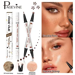 1PC PAGE VINE 2IN1 Dual Ended Freckle Pen Stamp 2ml Waterproof Long Wear Realistic Fake Spot For Daily Office Casual Date All Day Light Makeup Teen Girls Makeup Beginners