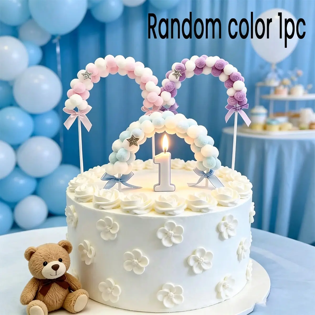 Arched Cake Decoration, Cloud Cake Ornament, Perfect for Birthday Party Decor, Valentine's Day Cake Decor, Theme Party Decor, DIY Party Decor, Baby Shower Cake Centerpiece, 1st Birthday Cake Design