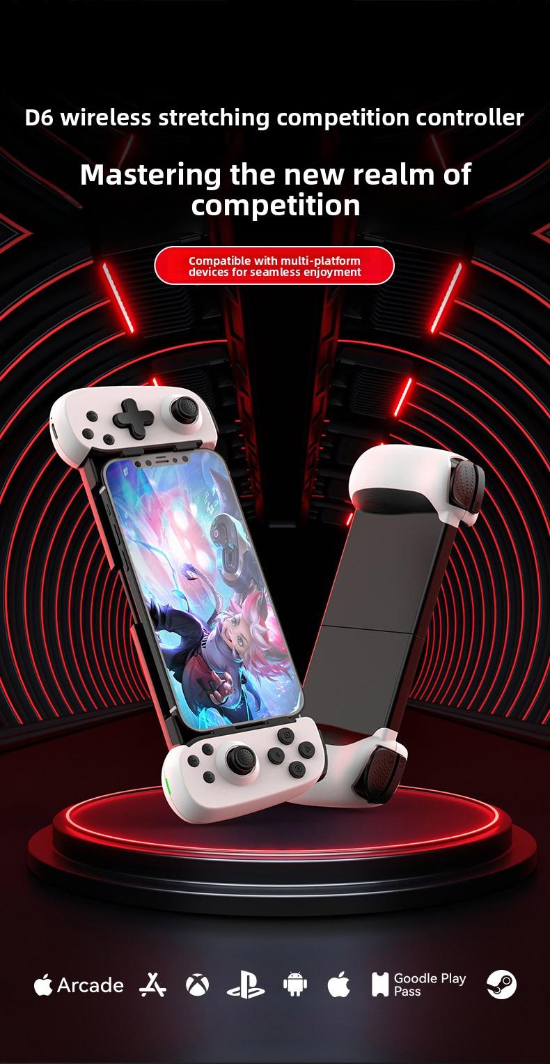 Dual Hall Effect Telescopic Gamepad - D6DP Wireless Controller for Switch Android iOS Windows