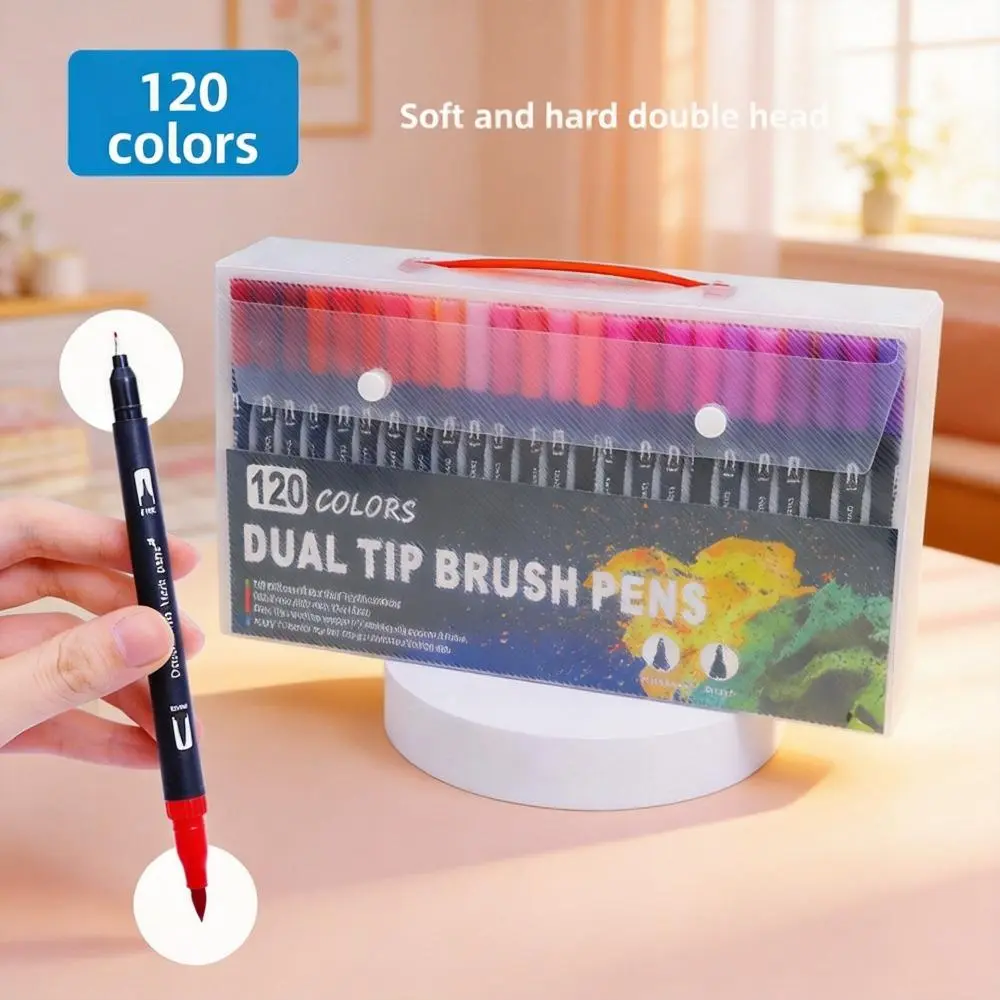 Multicolor Dual Tip Soft Blending Brush Pen Set and Water Based Markers for Artists Drawing Painting Outline Sketching Detailed Illustration Hand Lettering and Journaling Art Supplies with Flexible Tips aesthetic school pickle funny work forever pencil