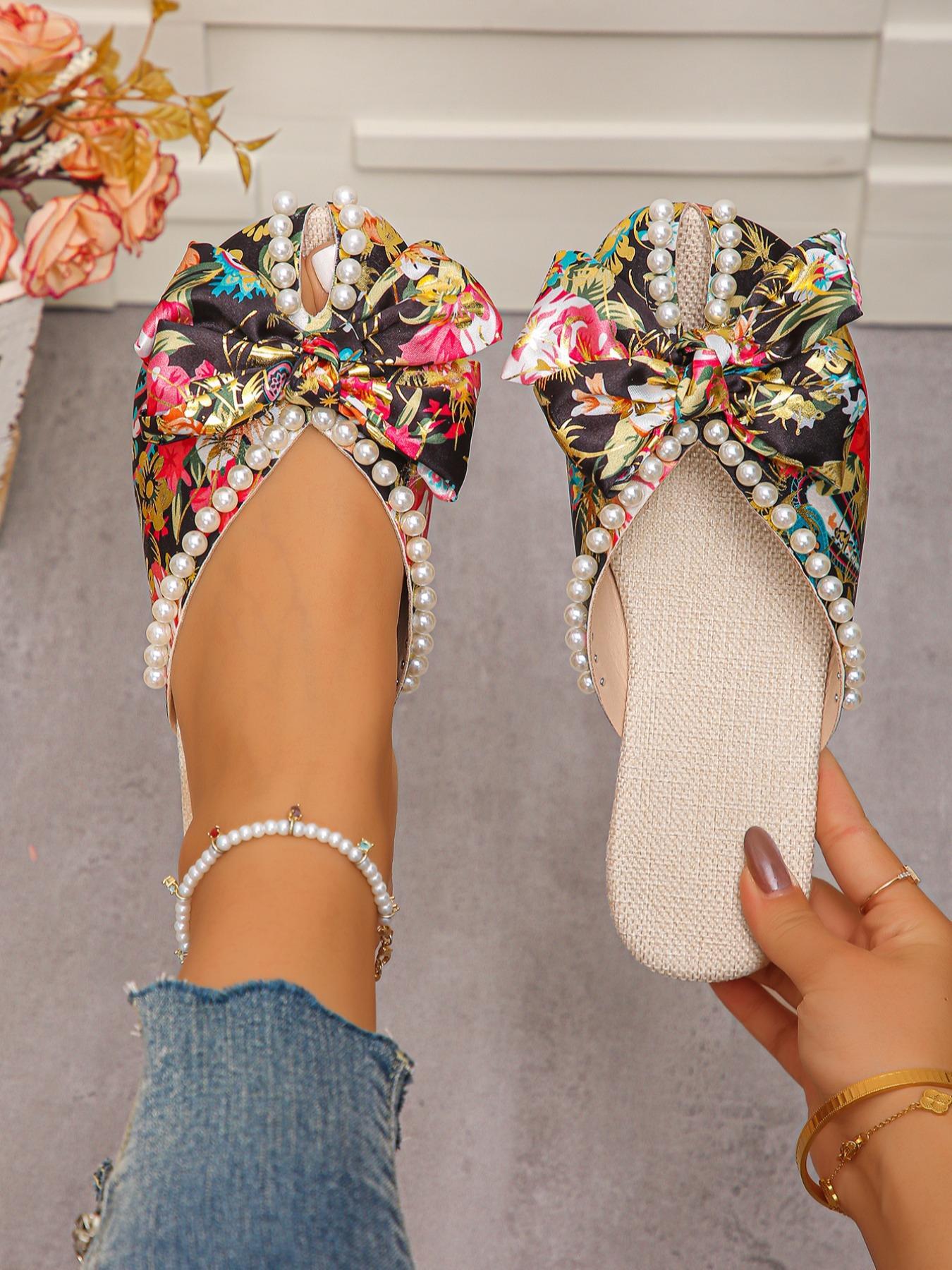 Women's Fashionable Ditsy Floral Pattern Slides, Cute Comfortable Slippers for Daily Wear, Casual Versatile Slippers for Women & Girls, Walking Shoes, Boho Style Sandal, Casual Beach Sandals