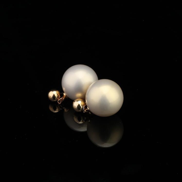 Copper alloy, resin, versatile style, faux pearl 22mm women's earrings QT-H-2