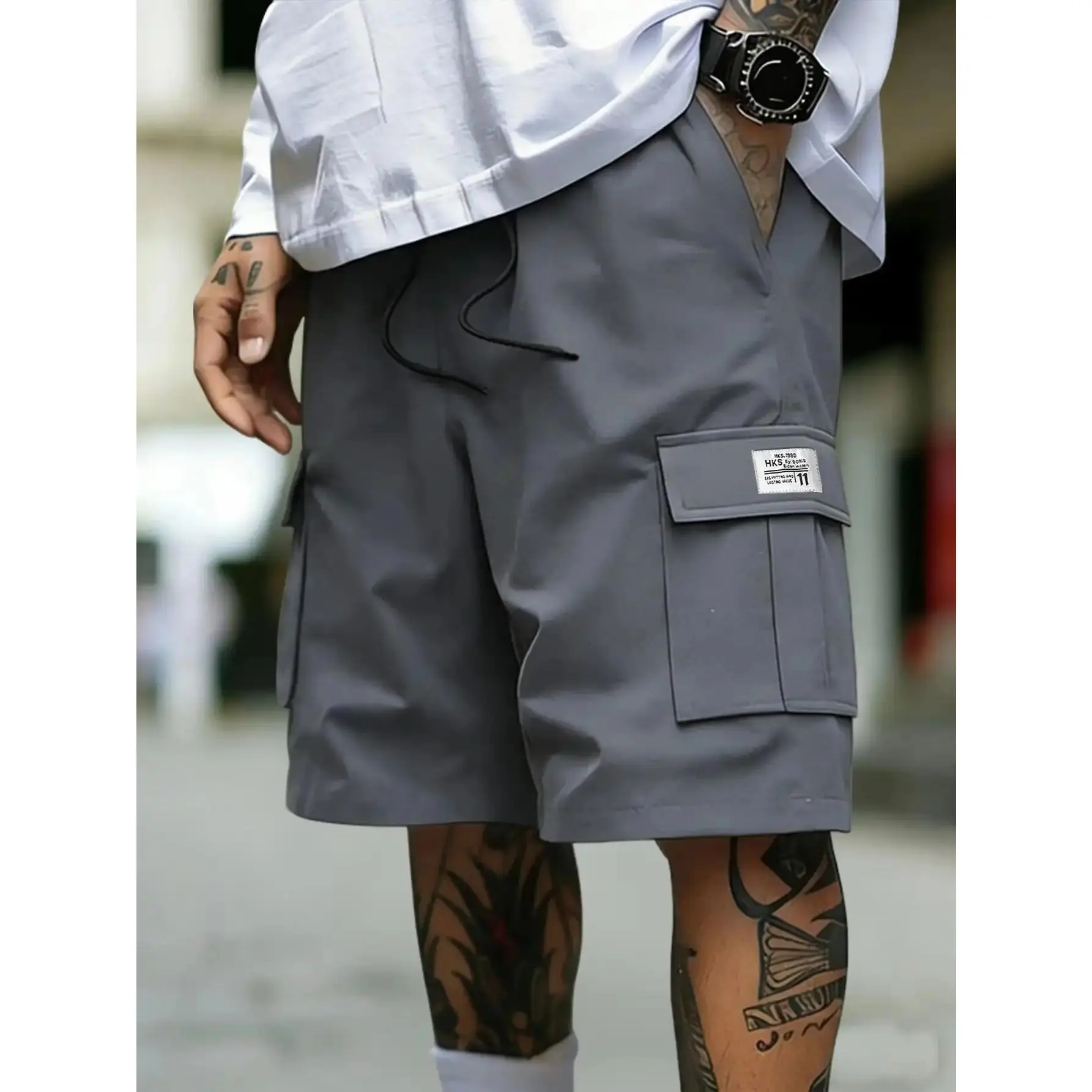 Summervibes-Men’s Summer Cargo Shorts – "Fashion" Label, Multiple Pockets, Utility Work Bottoms, Lightweight Breathable Casual Hiking Shorts, Outdoor Army-Style Combat Shorts, Loose Fit for Everyday Wear fathersdaygift,casual a,regular,pol,beach,vacation,