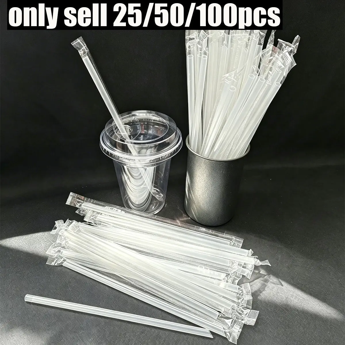 High-Quality Transparent Straw, Durable & Pressure-Resistant, Ideal for Ice Coffee, Bubble Tea, Smoothies, Cocktails, Individually Packaged