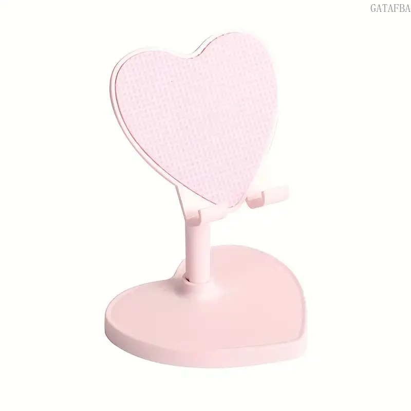 Heart Shaped Desktop Phone Stand, Adjustable Foldable Holder, Universal for Phones and Tablets