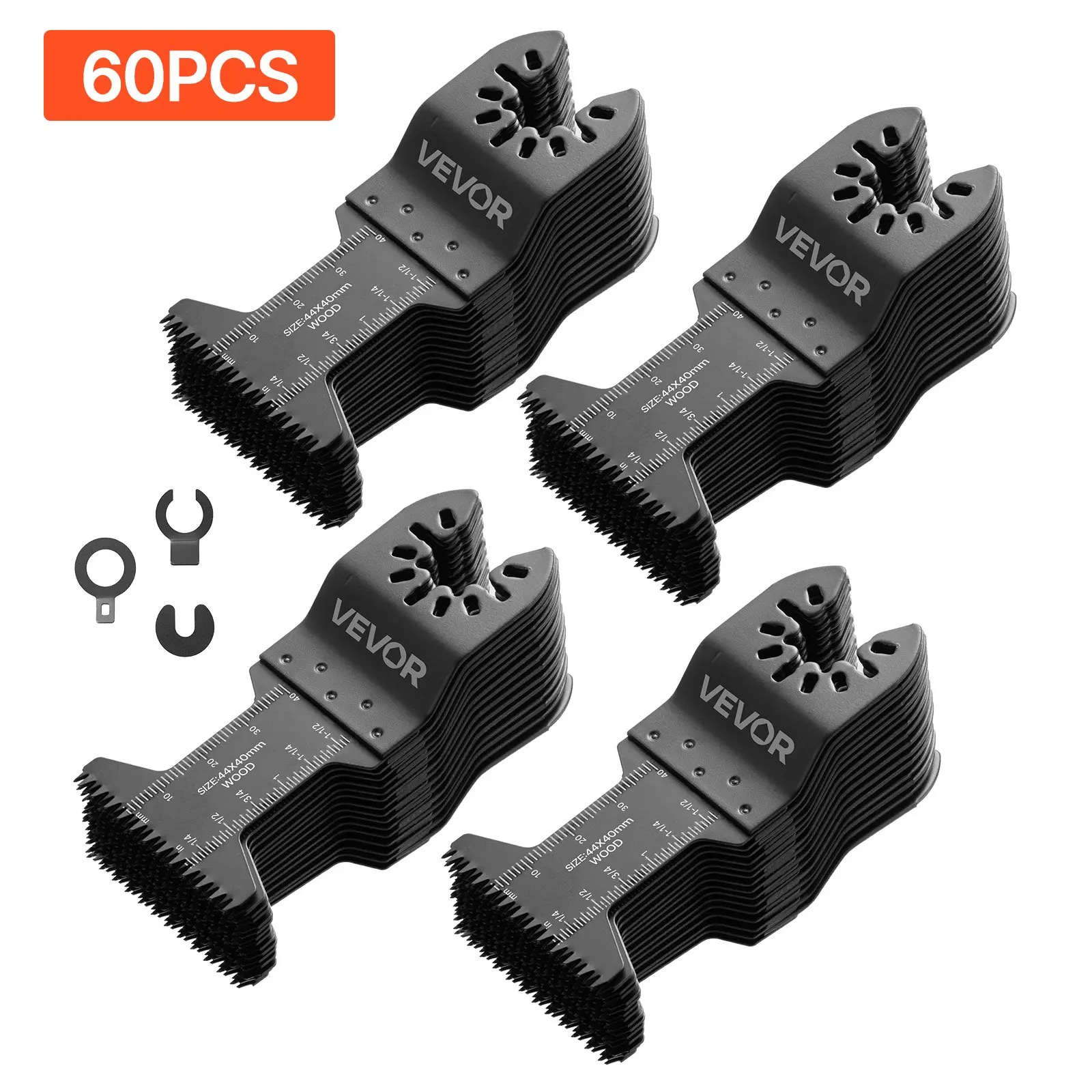 【DealsForYouDays】VEVOR 60PCS Oscillating Saw Blades Japanese Teeth, Universal Quick Release Oscillating Multi Tool Blades, Multitool Tool Blades for Wood Plastic PVC, Compatible with Dewalt Milwaukee Bosch Craftsman
