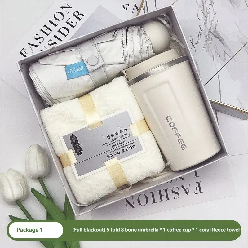 1 Set Thoughtful Practical Holiday Gift Box, Multi‑combination Gift Set with Coffee Cup, UV‑Protection Umbrella, Towel and More, Christmas, Valentine's Day, Mother's Day, Annual Meeting Gift, Appreciation Gift Sets