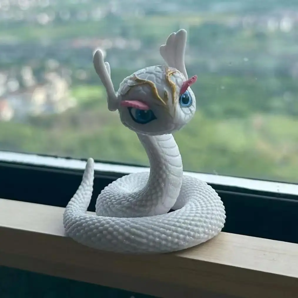 Snake Statue, 3D Printed Fantasy Art Decorative Item, Eye-Catching Gift for Loved Ones, Vibrant Colors, Ideal for Personal Use