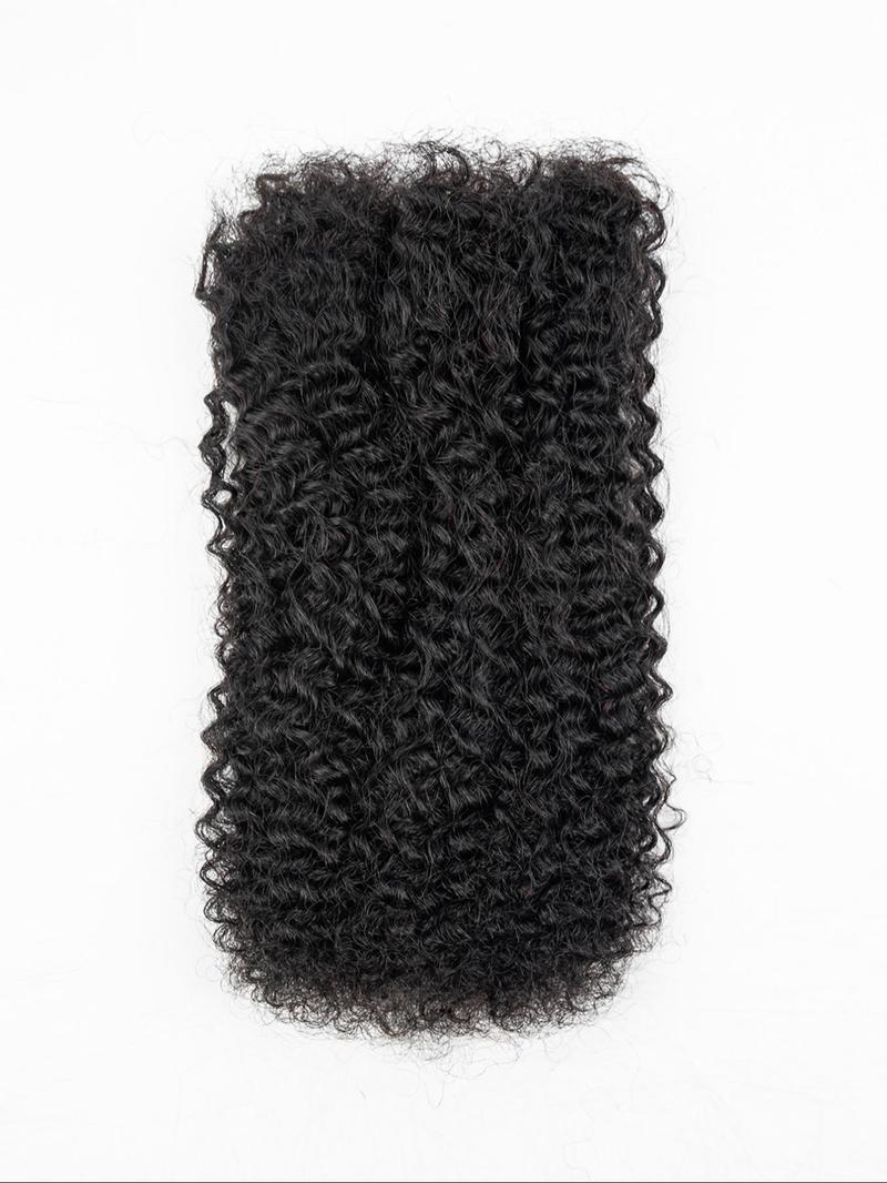 30g a pack Kinky Afro Bulk Hair Soft Real Human Hair Braiding Material, 16 Inch Dirty Bun Making Supplies, Soft African Curly Texture