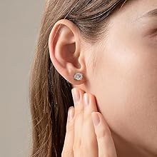 Jstyle 2 Pairs Stainless Steel Stylish Non-Piercing Magnetic Stud Earrings Hypoallergenic CZ Men and Women 5-8MM Sizes