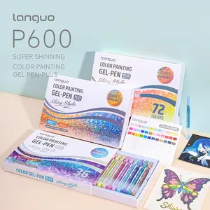 Languo 24/36/54/72 Color Gel Pen Set, 1.0mm Bold Tip, Large Ink Capacity, Ideal for Journaling, Coloring & DIY Crafts, Art Drawing Supplies