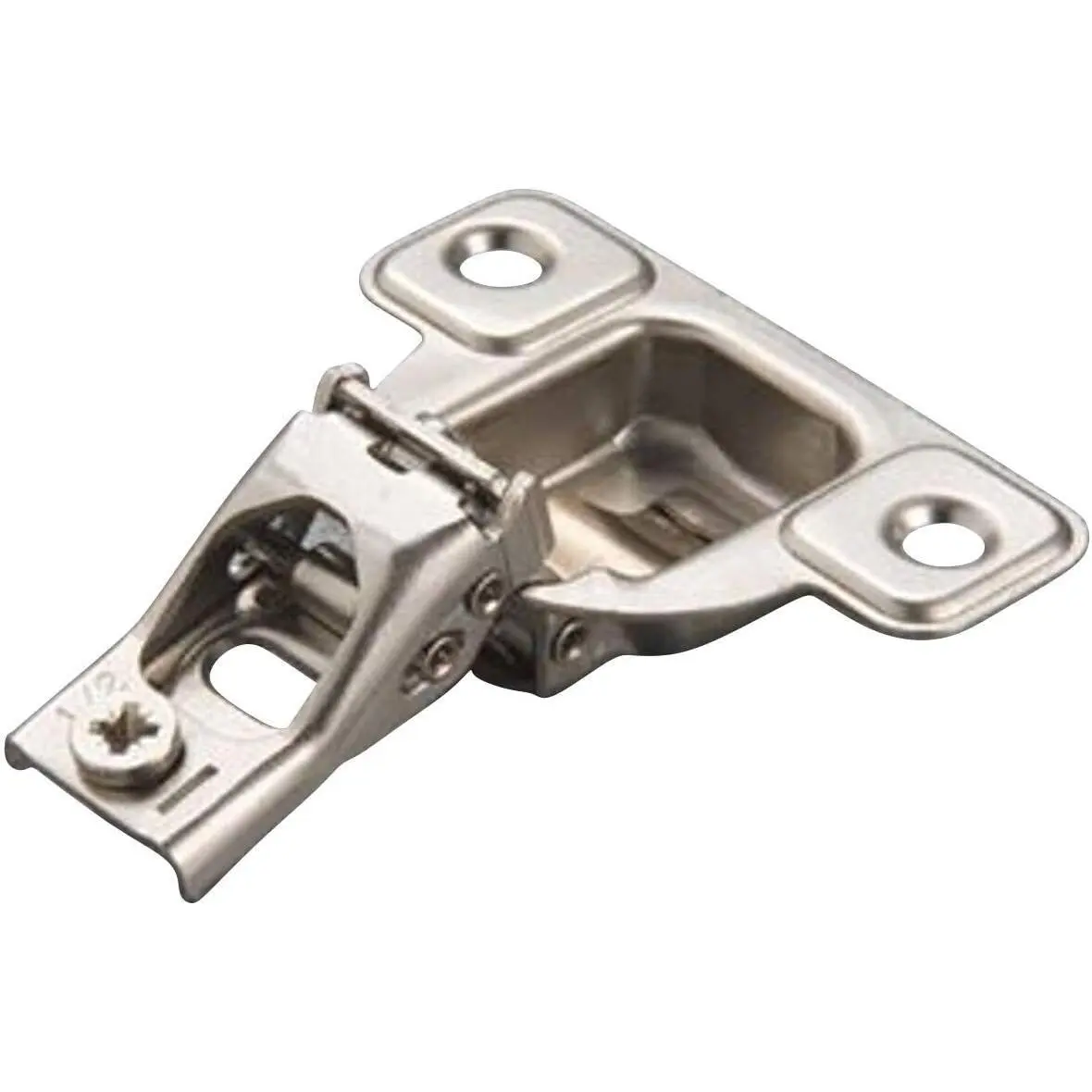 E-Centra Nickel-Plated Metal 106- 1/2-inch Overlay Screw-  Frame Hinge with 2 Cams