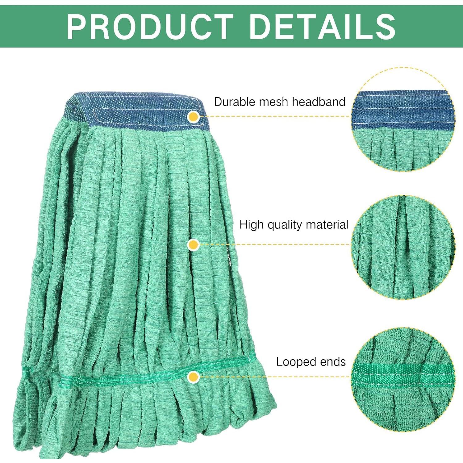 4 count Commercial Mop Replacement Tube Microfiber Industrial Looped End Mop Heads Refill for Floor Cleaning for Home Commercial Industrial Use(Large,Green) 4 count Commercial Mop Replacement Tube Microfiber Industrial Looped End Mop Heads Refill for Floor Cleaning for Home Commercial Industrial Use(Large,Green)