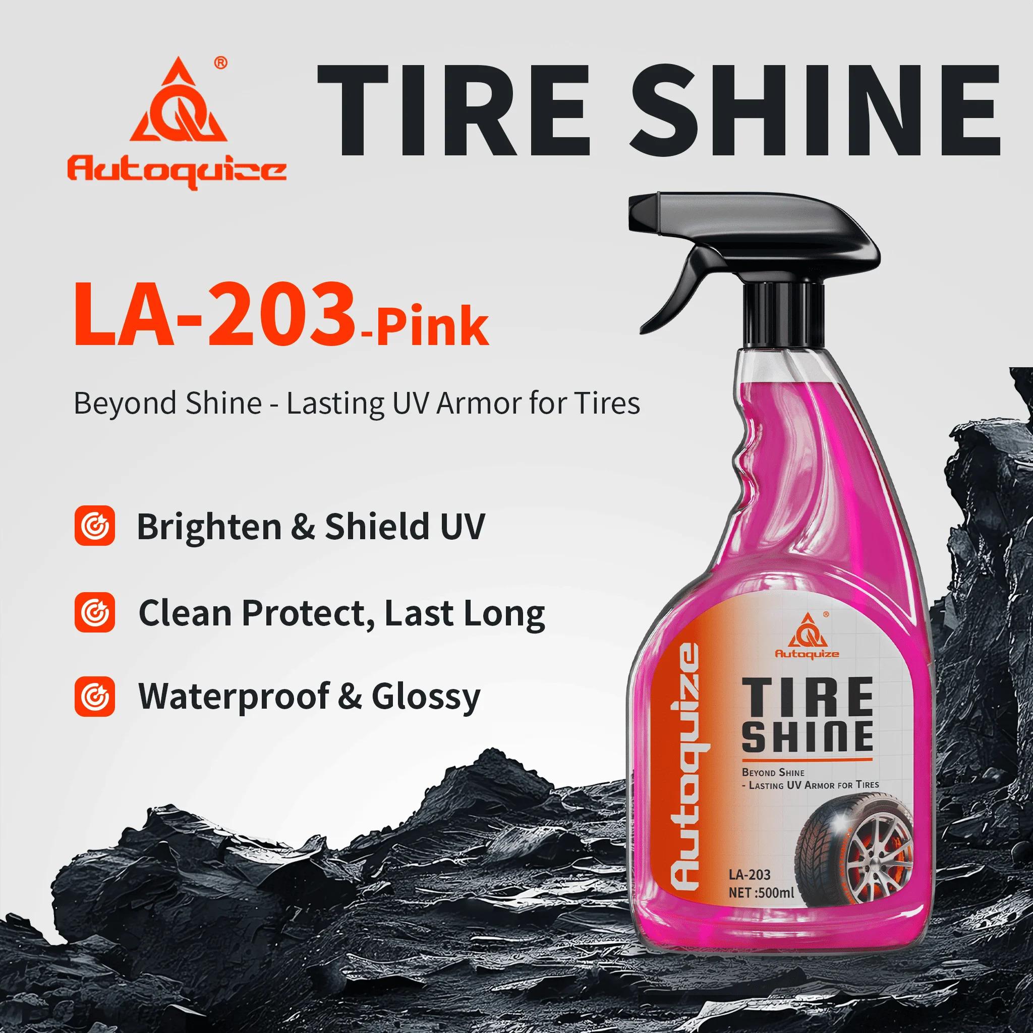 Autoquize Long Lasting Tire Shine Spray with UV Armor Protection Prevents Cracking Restores Deep Black Gloss Tire Care Wax