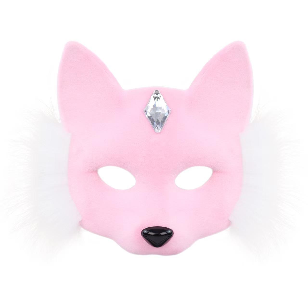Half Face Fox Animal Mask Spooky Stylish Design Cosplay Prop Decorative Accessory For Costume Parties Role Play And Themed Events