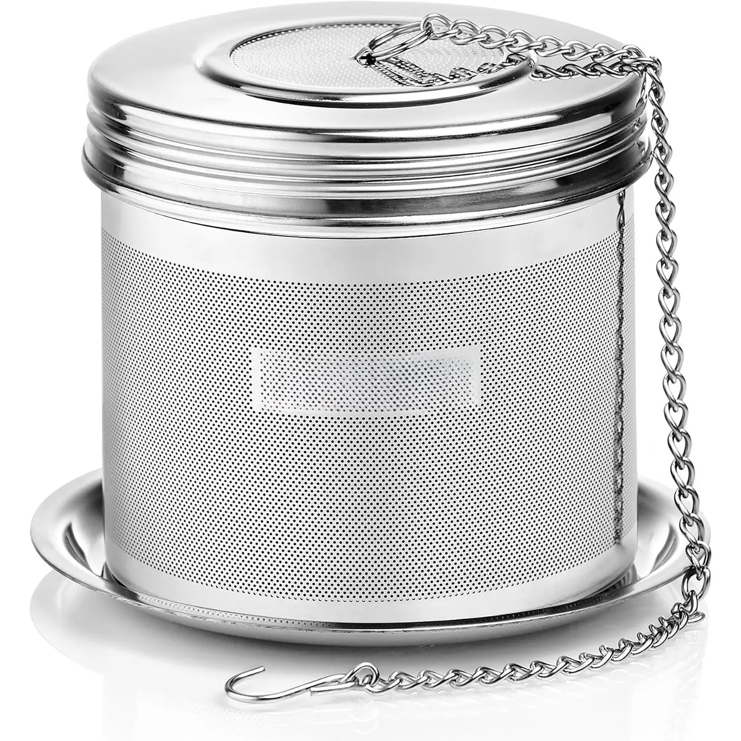 Stainless Steel  Infuser for Loose Leaf , Large (2.95” Diameter x 2.85” Height) – Extra Fine Mesh Strainer with Chain Hook & Lid,   Steeper for Mugs, Cups & Teapots