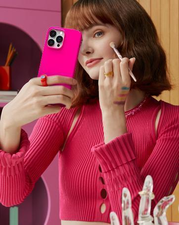 Compatible with iPhone 15 Plus Case 6.7", Slim Liquid Silicone 3 Layers Full Covered Soft Gel Rubber Cover Protective Phone Case with Anti-Scratch Microfiber Lining-Pink