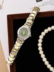 Couple Watches, Trendy Fashion Glow-In-The-Dark Diamond-Embedded Analog Quartz, Perfect Gift for Men and Women, Model 8042