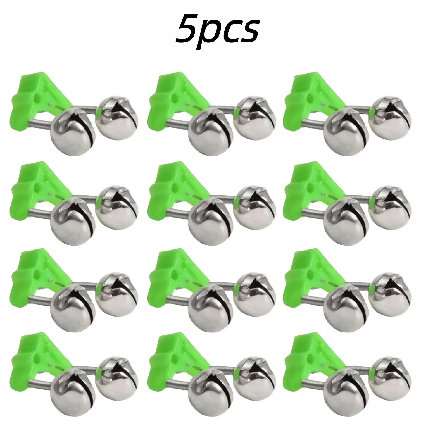 5pcs Fishing Bells, Dual Tone Alarm Bell for Rods, Metal Bell Sound Alert, Strong Grip Bite Detector, Freshwater/saltwater Fishing, Fishingequipment