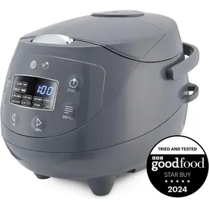 Panda Mini Rice Cooker With  Ceramic Bowl and  Fuzzy Logic (3.5 cup, 0.63 litre) 4 Rice Cooking Functions, 4 Multicooker functions, Digital LED display - 120V