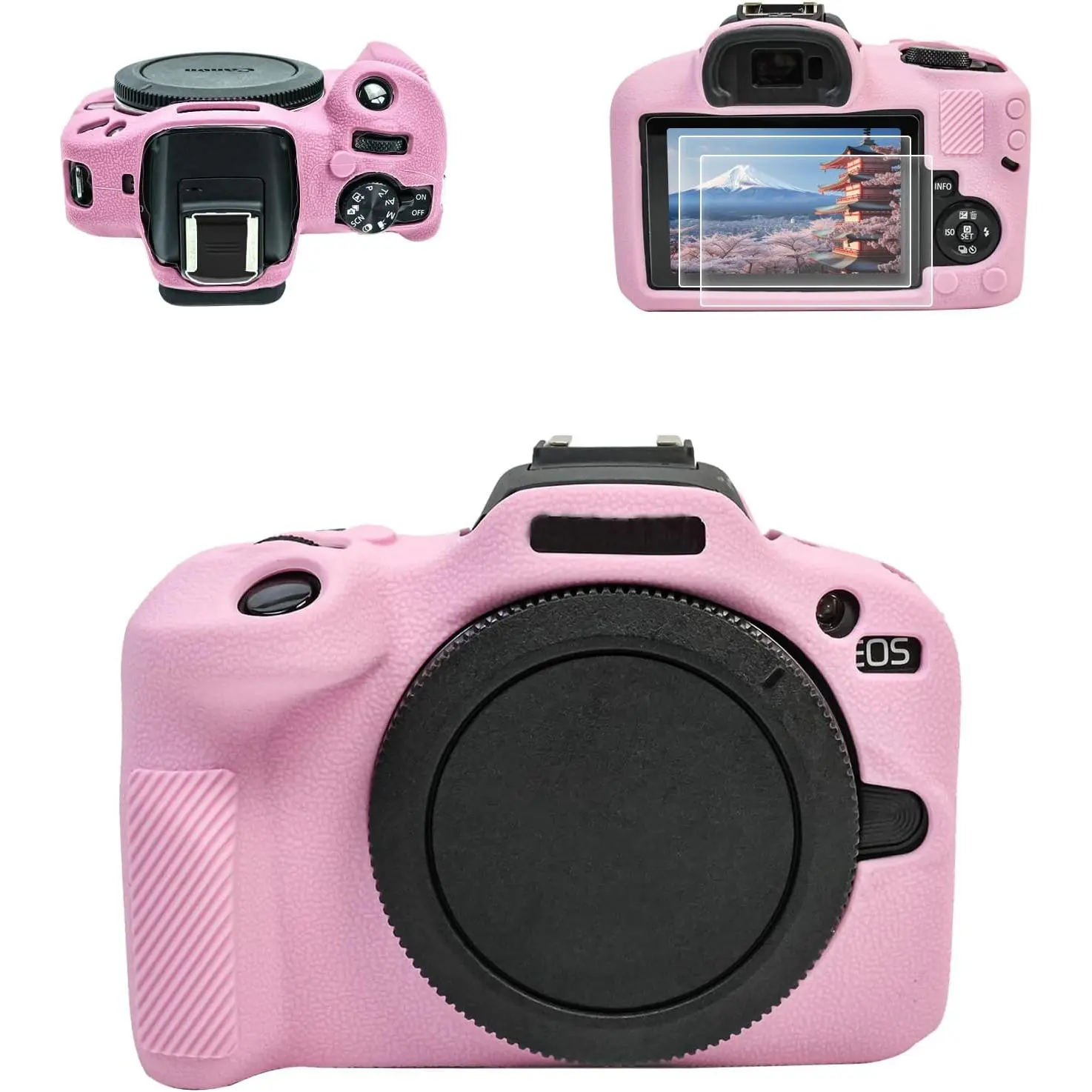 R100 Camera Case Accessories Kit -  Protective Case for   R100[] & LCD Screen Protector for  R100[2 Packs] & Camera Hot Shoe Cover for R100